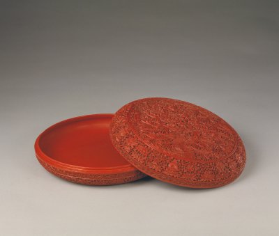 图片[2]-Remove red pine, bamboo, plum, grass and insect pattern round box-China Archive